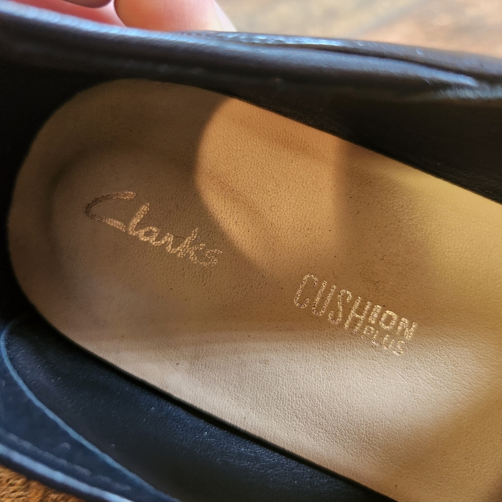 Clarks Pure Viola Women's 11 M Loafer Shoes Black Leather Flats Slip-on Comfort - Picture 11 of 12